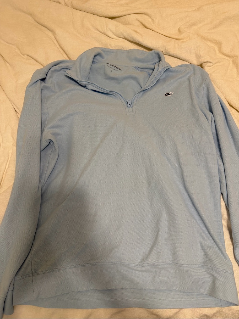 Vineyard Vines Light Blue Quarter-Zip Pullover Sweater